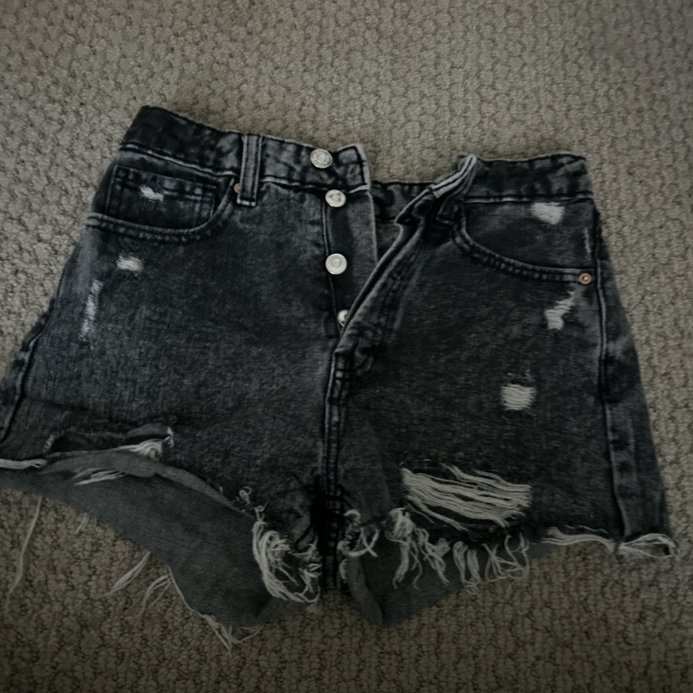 Wild Fable Black Jean Shorts High-Waisted Distressed